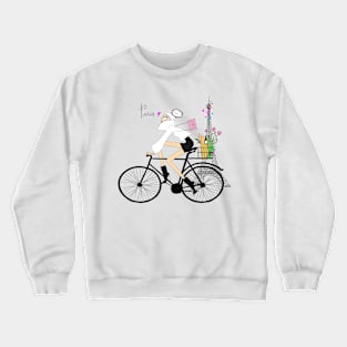 Georgiana by bike in Paris Crewneck Sweatshirt